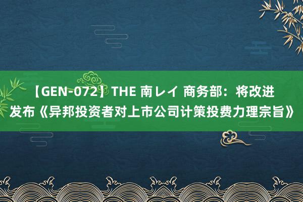 【GEN-072】THE 南レイ 商务部：将改进发布《异邦投资者对上市公司计策投费力理宗旨》