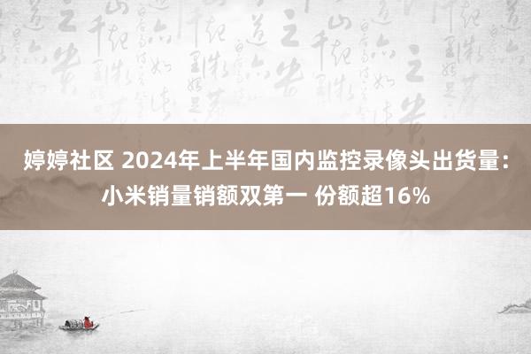 婷婷社区 2024年上半年国内监控录像头出货量：小米销量销额双第一 份额超16%