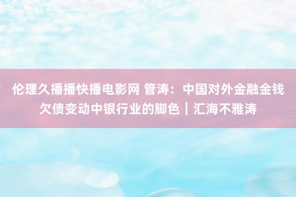 伦理久播播快播电影网 管涛：中国对外金融金钱欠债变动中银行业的脚色︱汇海不雅涛