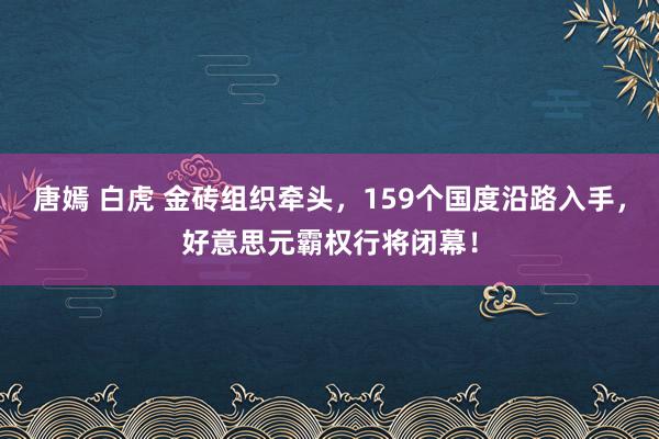 唐嫣 白虎 金砖组织牵头，159个国度沿路入手，好意思元霸权行将闭幕！