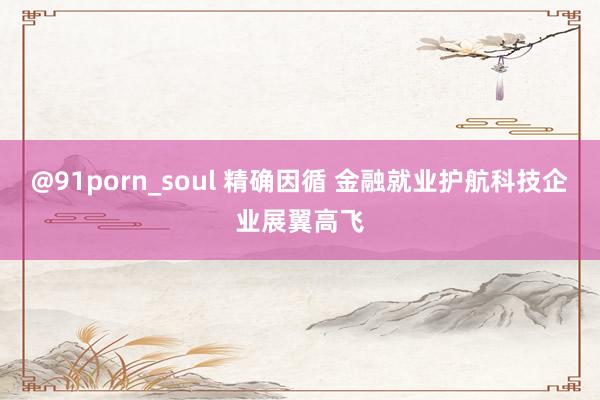 @91porn_soul 精确因循 金融就业护航科技企业展翼高飞