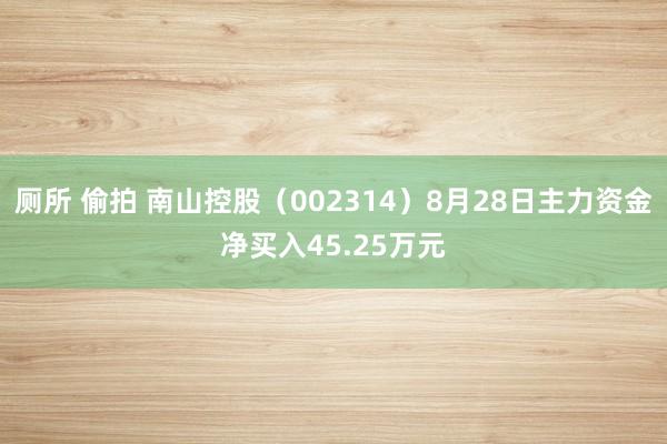 厕所 偷拍 南山控股（002314）8月28日主力资金净买入45.25万元