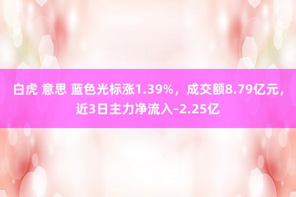 白虎 意思 蓝色光标涨1.39%，成交额8.79亿元，近3日主力净流入-2.25亿